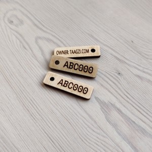 Wooden key tag from both sides