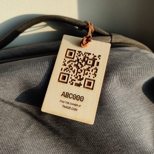 Luggage tag attached to a bag